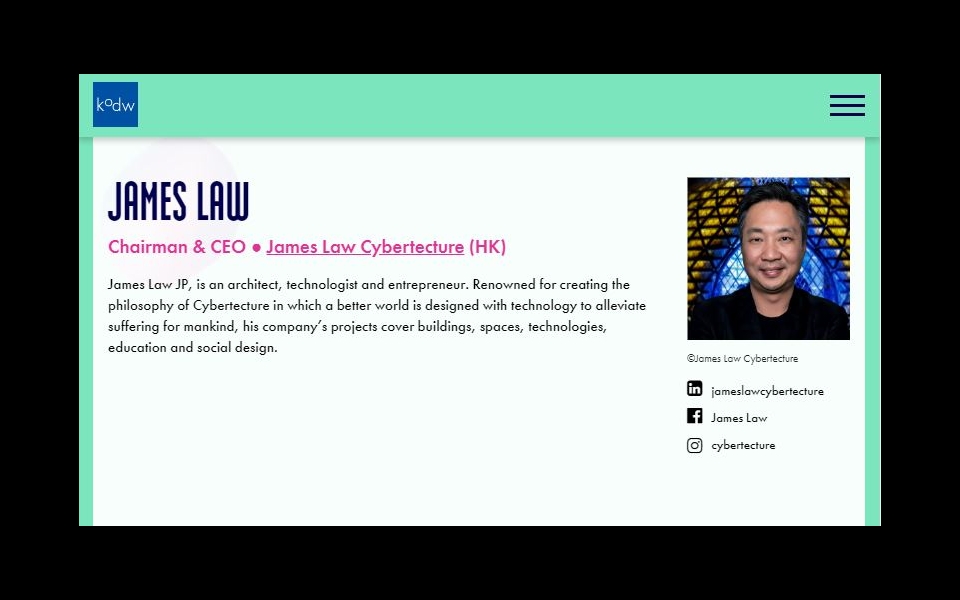 James Law to speak at KODW 2019